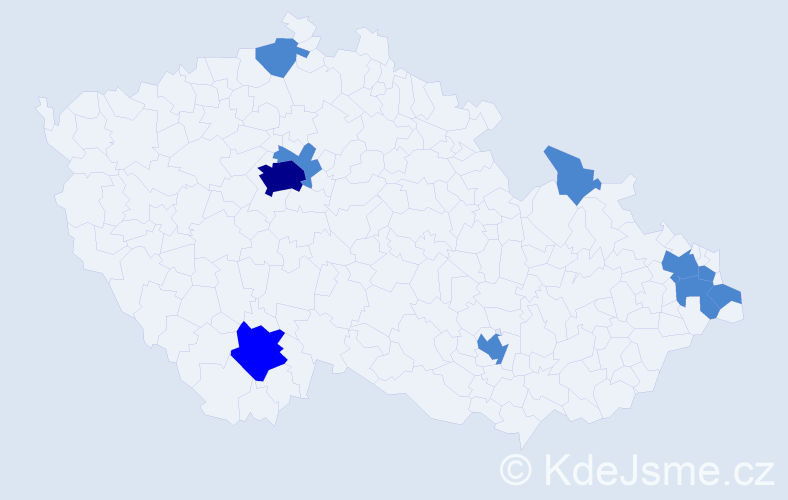 Jméno: 'Scarlet', počet výskytů 13 v celé ČR