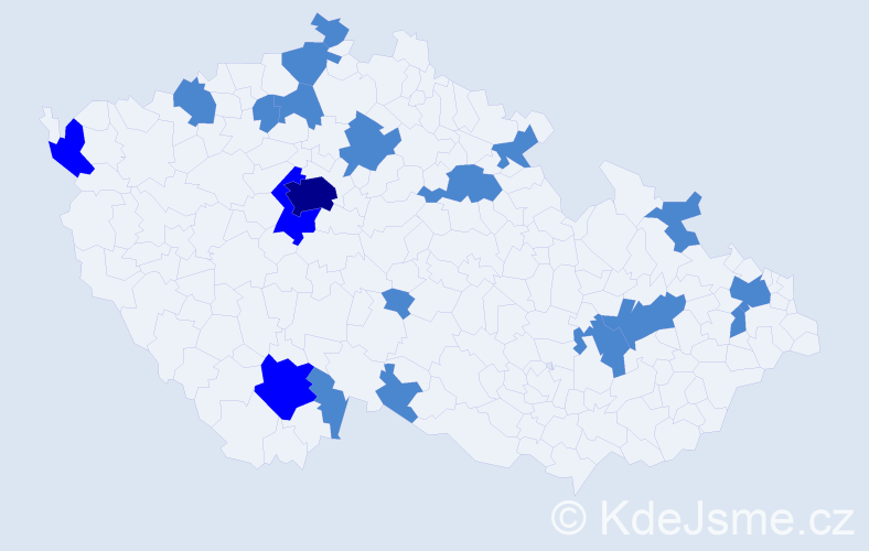 Jméno: 'Thanh', počet výskytů 25 v celé ČR