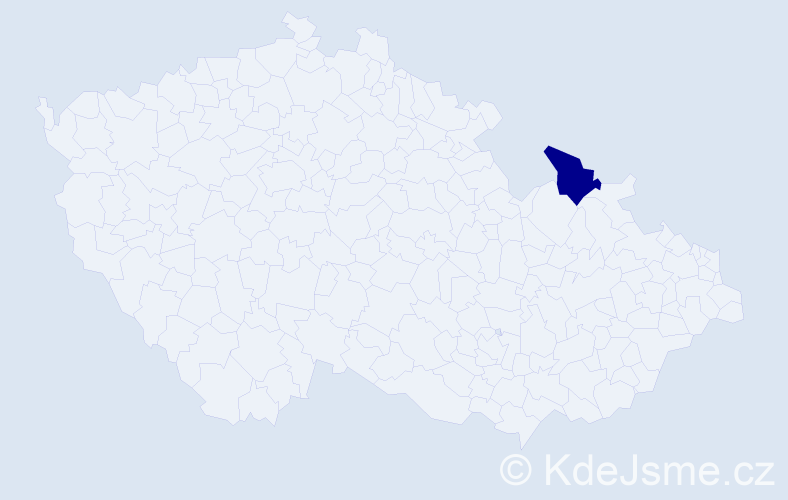 Jméno: 'Danut', počet výskytů 1 v celé ČR