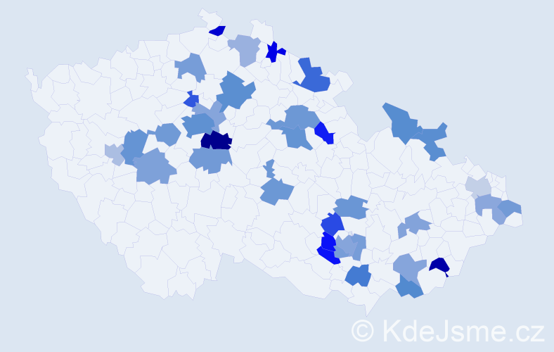 Jméno: 'Dorotea', počet výskytů 57 v celé ČR