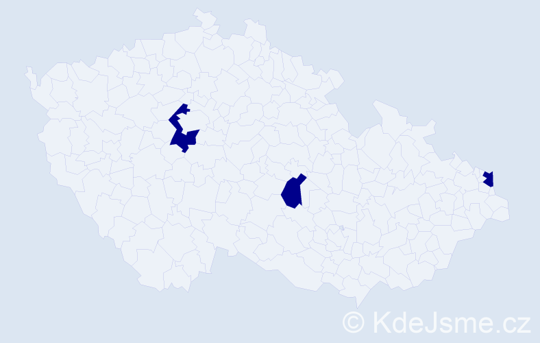 Jméno: 'Theresie', počet výskytů 3 v celé ČR