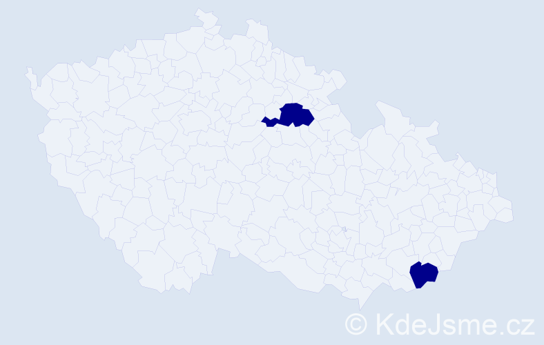 Jméno: 'Tobias Daniel', počet výskytů 2 v celé ČR