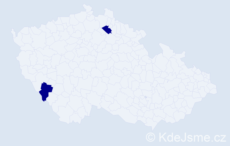 Jméno: 'Anna Ivana', počet výskytů 2 v celé ČR