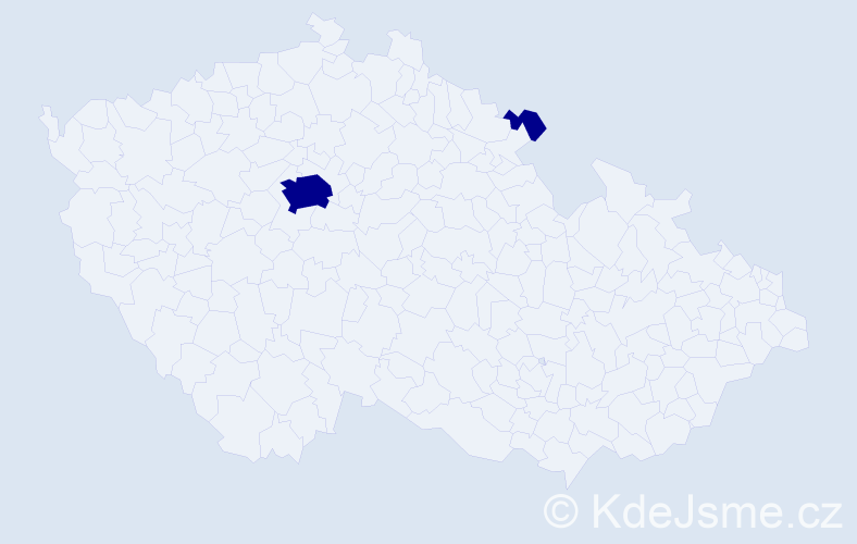 Jméno: 'Vlastimir', počet výskytů 2 v celé ČR