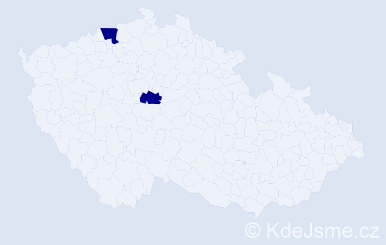 Jméno: 'Abigael', počet výskytů 2 v celé ČR