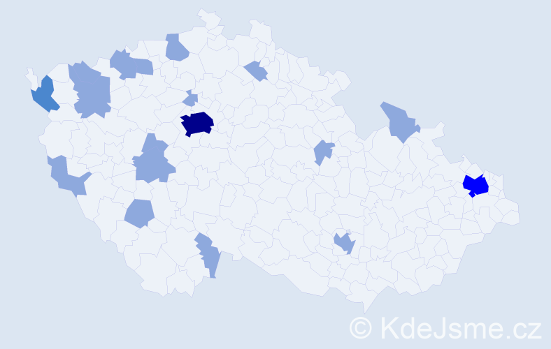 Jméno: 'Duc Tuan', počet výskytů 30 v celé ČR