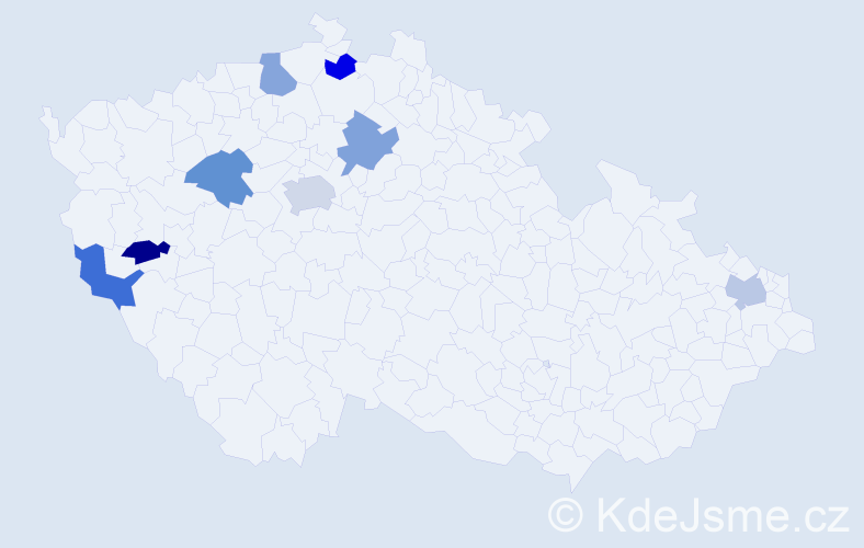 Jméno: 'Quoc Vuong', počet výskytů 9 v celé ČR