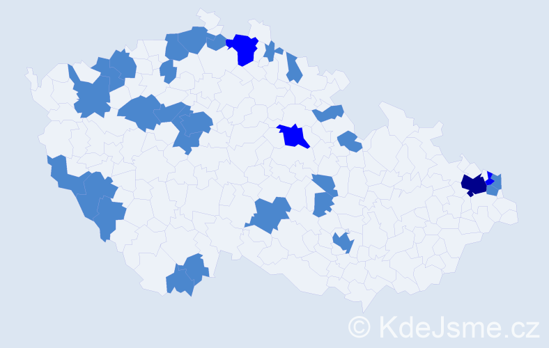 Jméno: 'Štefánie', počet výskytů 35 v celé ČR
