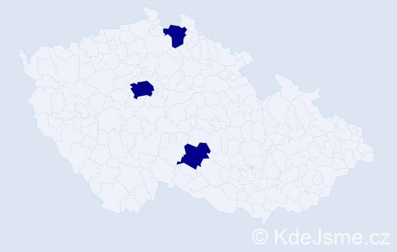Jméno: 'Hanele', počet výskytů 3 v celé ČR