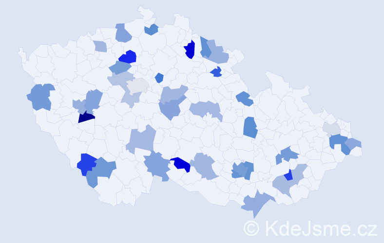 Jméno: 'Luciana', počet výskytů 54 v celé ČR