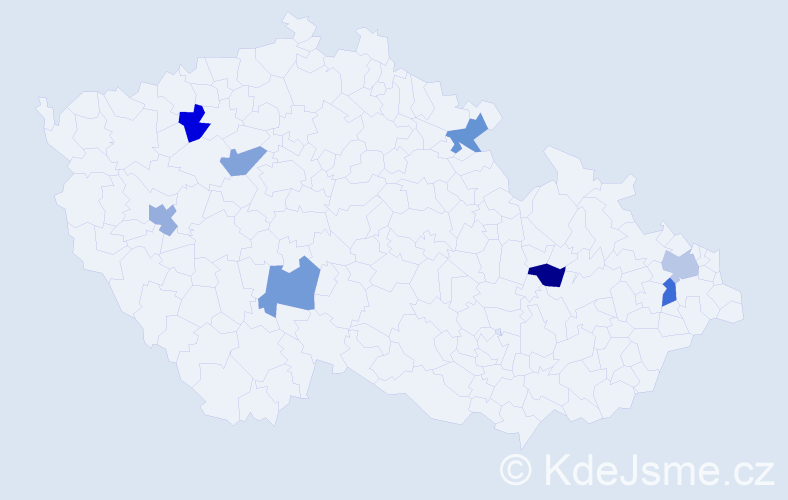 Jméno: 'Jaromir', počet výskytů 8 v celé ČR