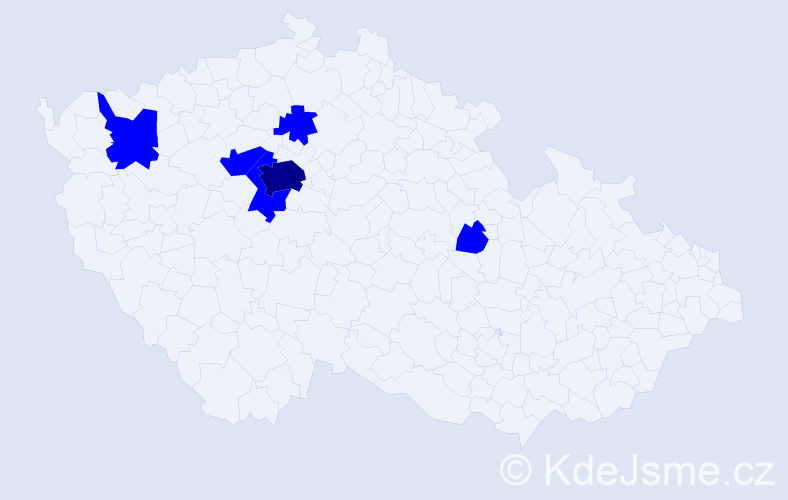 Jméno: 'Jan Tadeáš', počet výskytů 7 v celé ČR