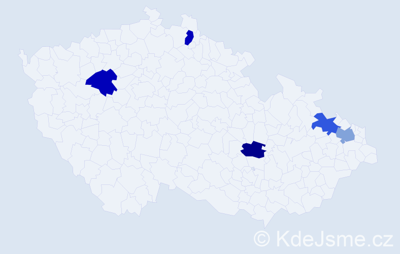 Jméno: 'Nhu Thanh', počet výskytů 5 v celé ČR