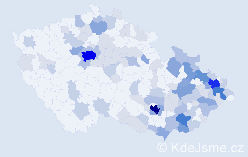 Jméno: 'Dalimil', počet výskytů 286 v celé ČR