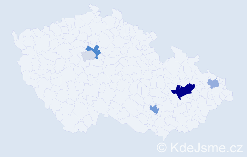 Jméno: 'Tino', počet výskytů 8 v celé ČR