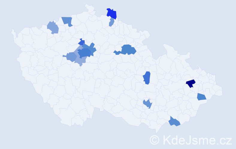 Jméno: 'Mahmoud', počet výskytů 42 v celé ČR