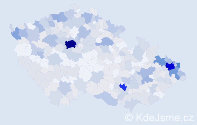 Jméno: 'Melanie', počet výskytů 692 v celé ČR