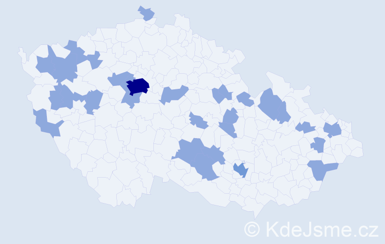 Jméno: 'Týna', počet výskytů 35 v celé ČR