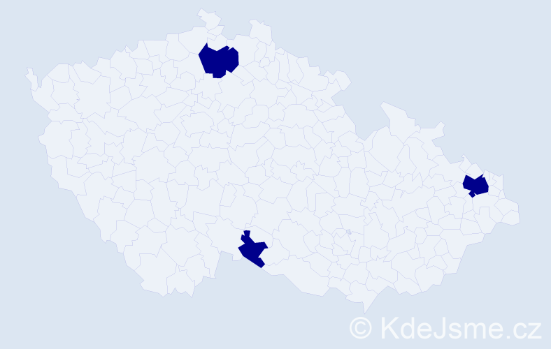 Jméno: 'Mojžíš', počet výskytů 3 v celé ČR
