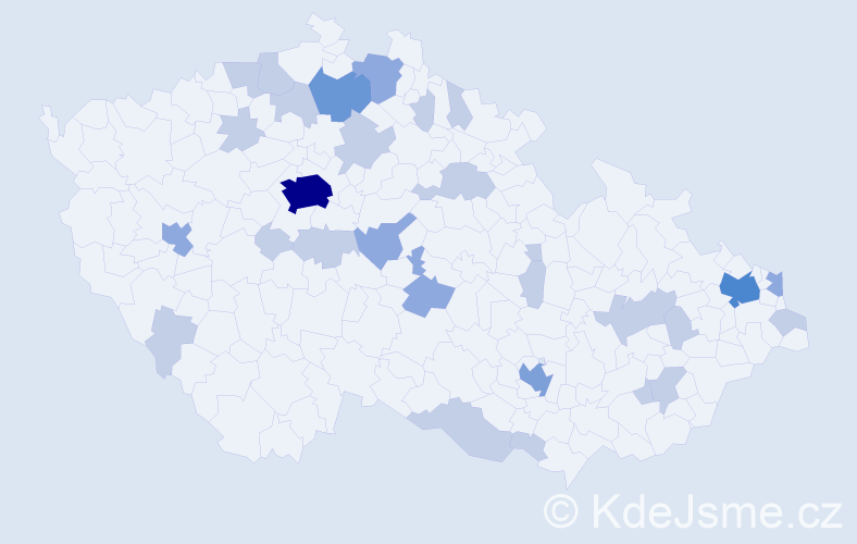 Jméno: 'Kornélia', počet výskytů 53 v celé ČR