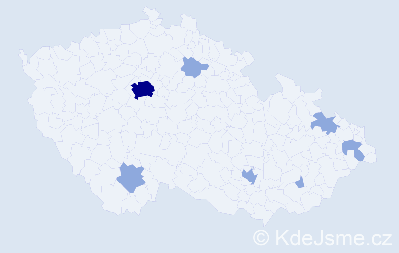 Jméno: 'Bojana', počet výskytů 14 v celé ČR