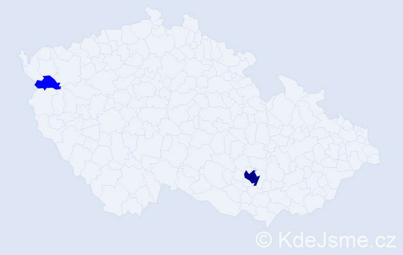 Jméno: 'Reagan', počet výskytů 3 v celé ČR