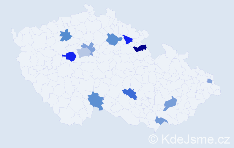 Jméno: 'Jasnuška', počet výskytů 16 v celé ČR