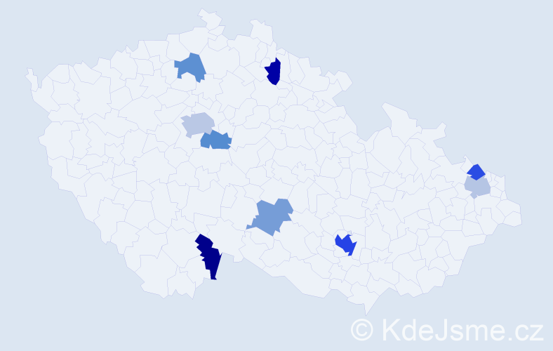 Jméno: 'Tania', počet výskytů 16 v celé ČR