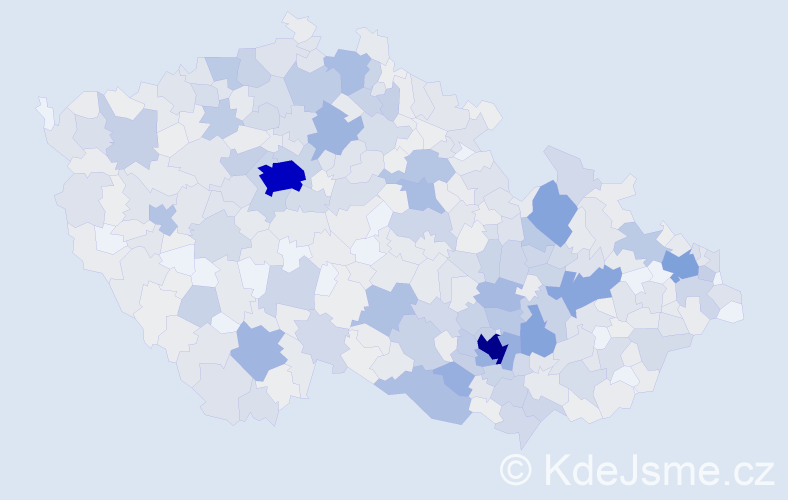 Jméno: 'Bořivoj', počet výskytů 1700 v celé ČR