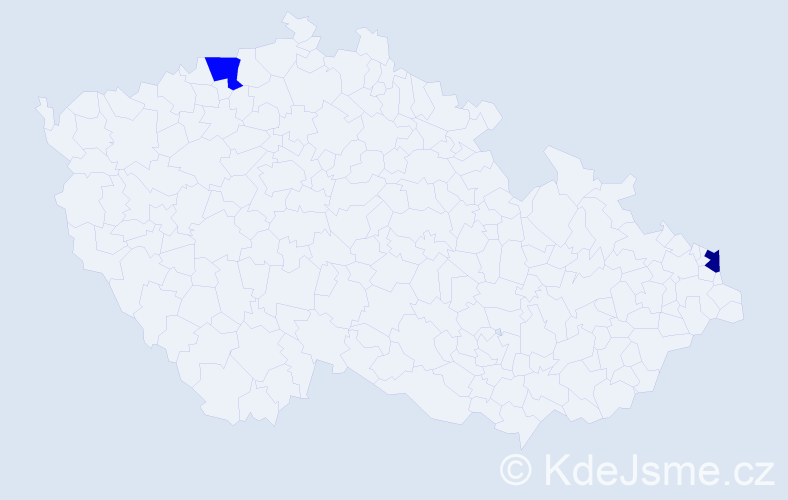 Jméno: 'Resul', počet výskytů 2 v celé ČR