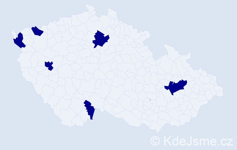 Jméno: 'Khoe', počet výskytů 6 v celé ČR