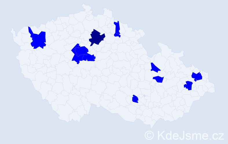 Jméno: 'Svatuška', počet výskytů 13 v celé ČR