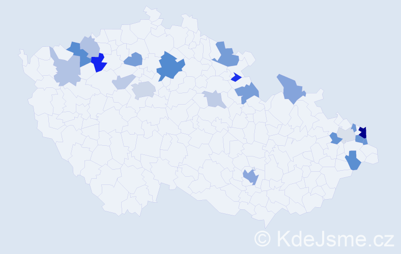 Jméno: 'Mieczyslaw', počet výskytů 43 v celé ČR