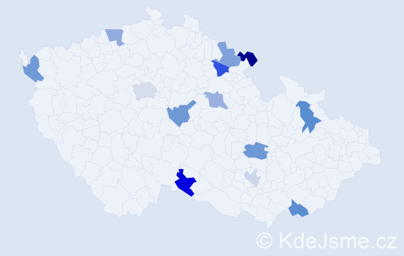 Jméno: 'Romanka', počet výskytů 14 v celé ČR