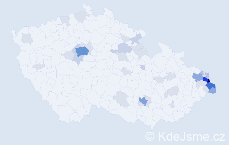 Jméno: 'Joanna', počet výskytů 111 v celé ČR