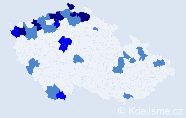 Jméno: 'Heidemarie', počet výskytů 53 v celé ČR