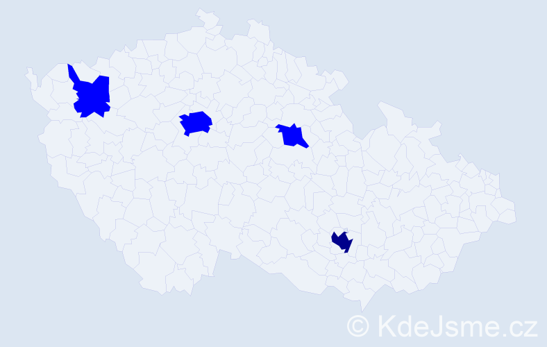 Jméno: 'Andréa', počet výskytů 5 v celé ČR