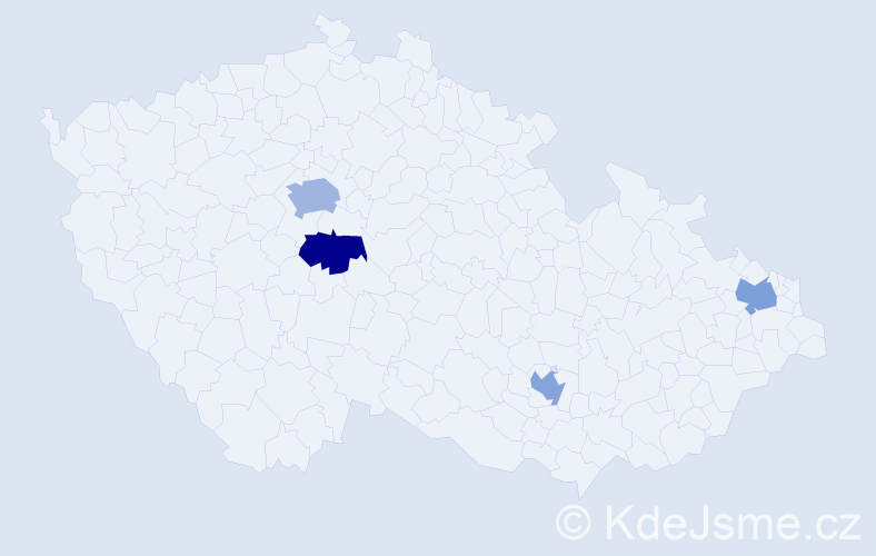 Jméno: 'Khadija', počet výskytů 5 v celé ČR