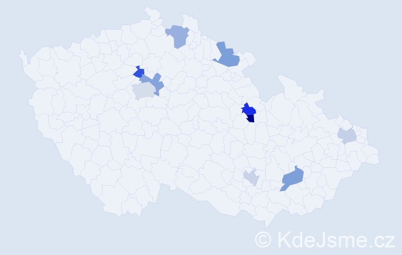 Jméno: 'Daniel Jaroslav', počet výskytů 11 v celé ČR