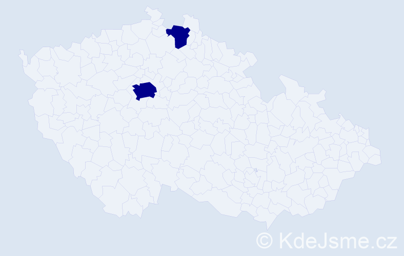 Jméno: 'Gutta', počet výskytů 2 v celé ČR