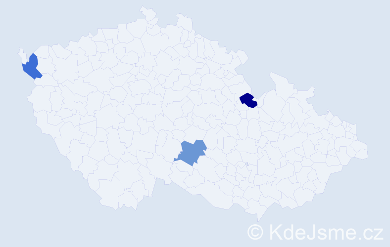 Jméno: 'Viktorín', počet výskytů 3 v celé ČR