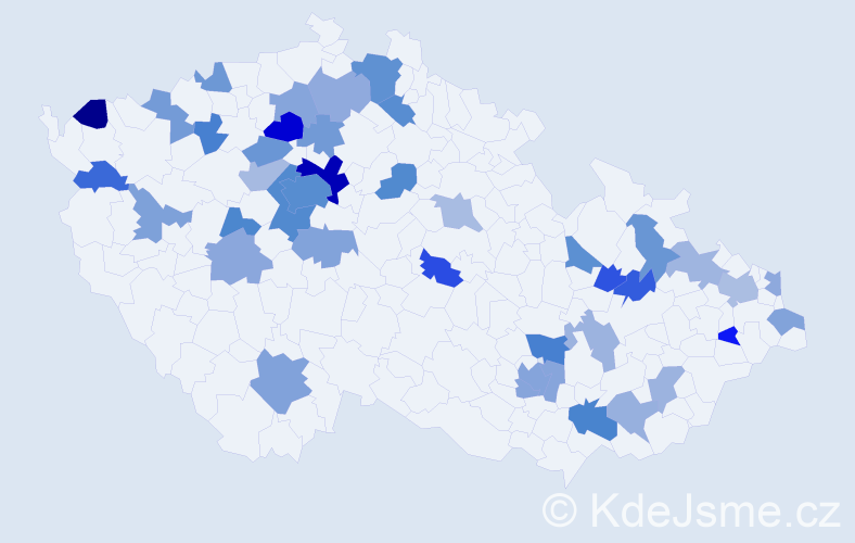 Jméno: 'Lily', počet výskytů 76 v celé ČR