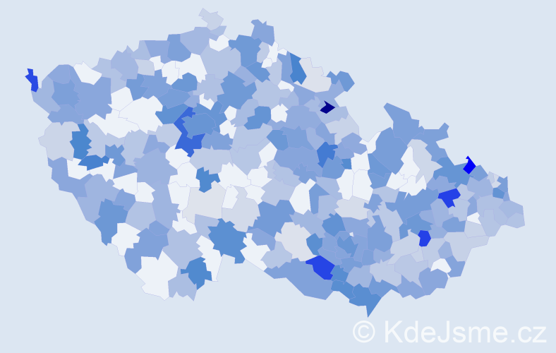 Jméno: 'Emily', počet výskytů 682 v celé ČR