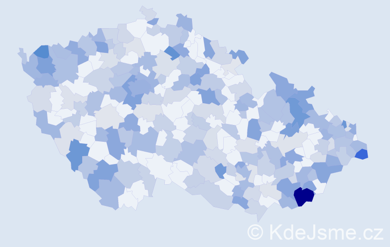 Jméno: 'Justina', počet výskytů 483 v celé ČR