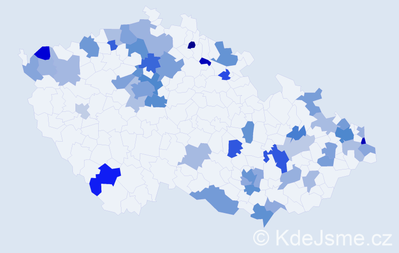 Jméno: 'Saskia', počet výskytů 93 v celé ČR