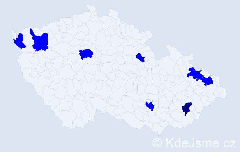 Jméno: 'Žanet', počet výskytů 9 v celé ČR