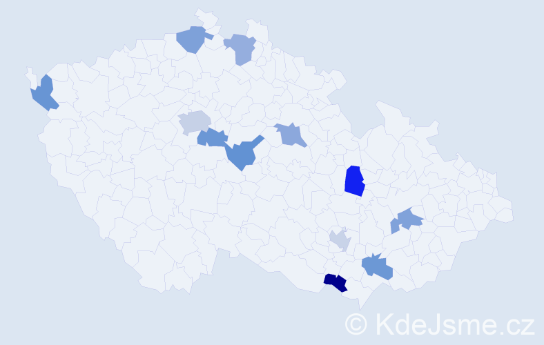 Jméno: 'Anne Marie', počet výskytů 14 v celé ČR