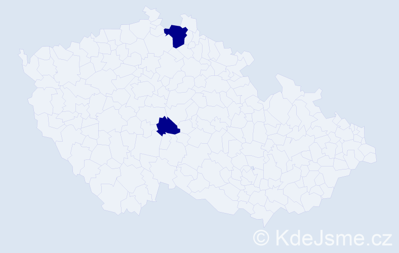 Jméno: 'Ksenie', počet výskytů 2 v celé ČR