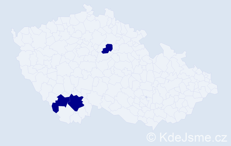 Jméno: 'Raduš', počet výskytů 3 v celé ČR