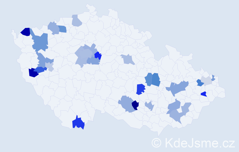 Jméno: 'Kristin', počet výskytů 41 v celé ČR